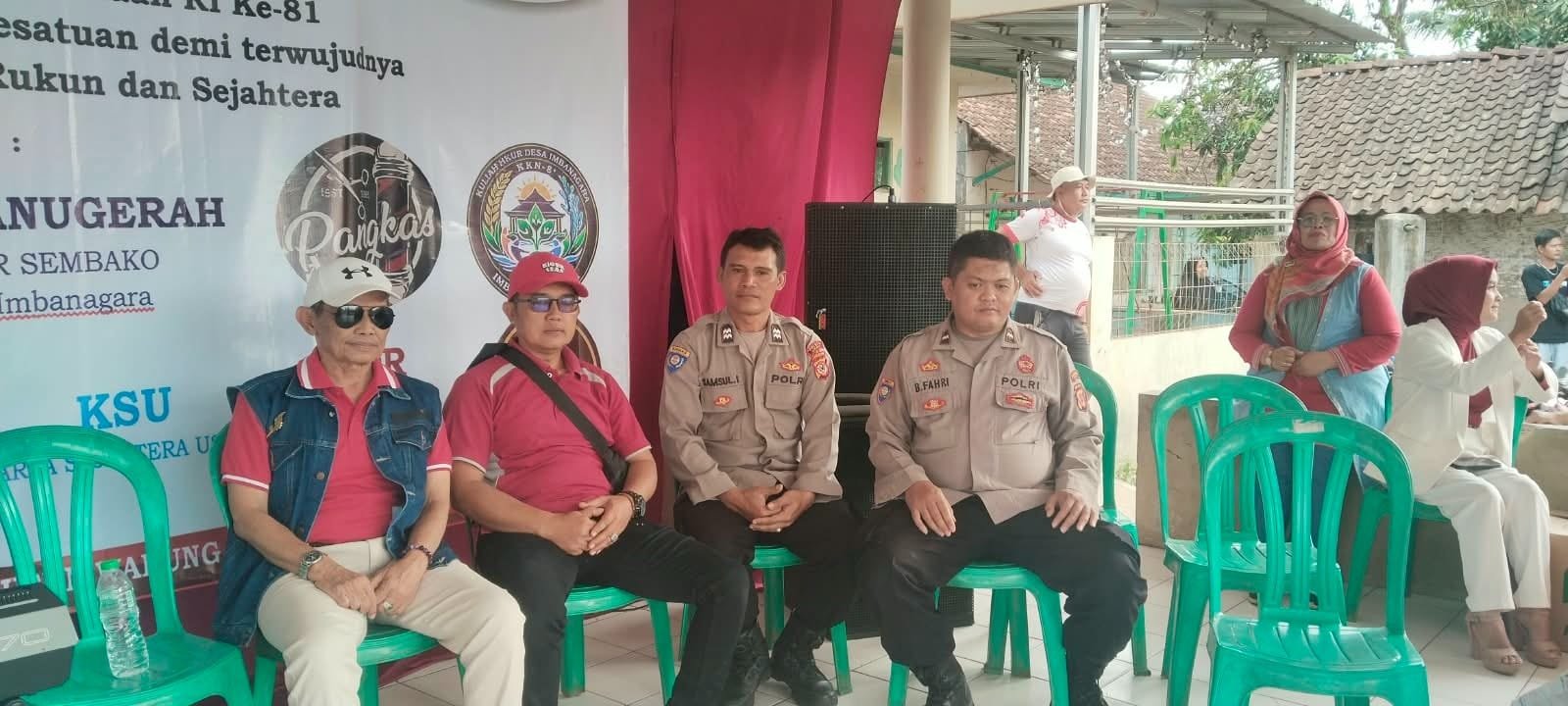 Polsek Ciamis Monitoring dan Amankan Jalan Sehat HUT RI ke-81 di Desa Imbanagara Raya
